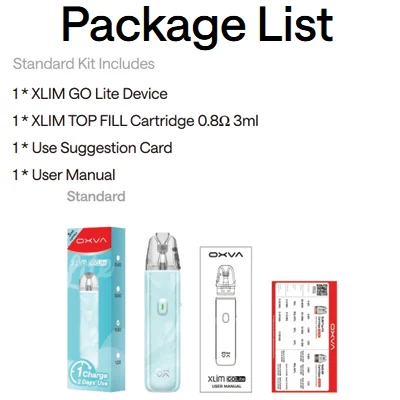 OXVA Xlim GO Lite package contents
